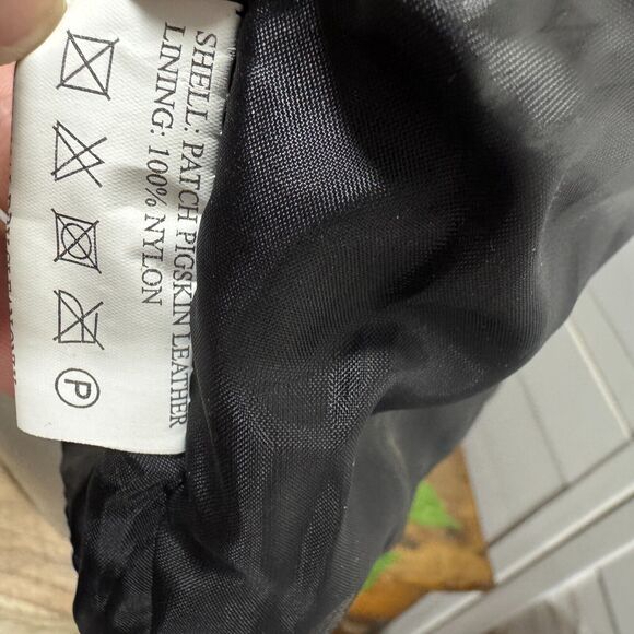 Roberto Amee Black Pigskin Leather Snap Buttons Vest Mens Medium Patchwork Patch - Picture 9 of 10